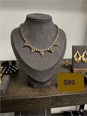 H&M EUC Trend Vintage Gold Spiked Choker • Archival Yorkdale Era Punk